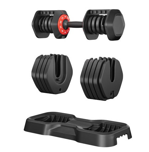 Adjustable Dumbbell Set, 10 In 1 Free Dumbbell For Men And Women, Black Dumbbell For Home Gym, Full Body Workout Fitness, Fast Adjust By Turning Handle 10 Gears55 LB - lotsofthingshere