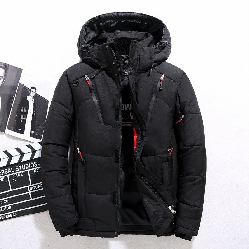 Outdoor Windproof Hooded Jacket Leisure Sports Coat With Pockets Warm Mens Clothing - lotsofthingshere