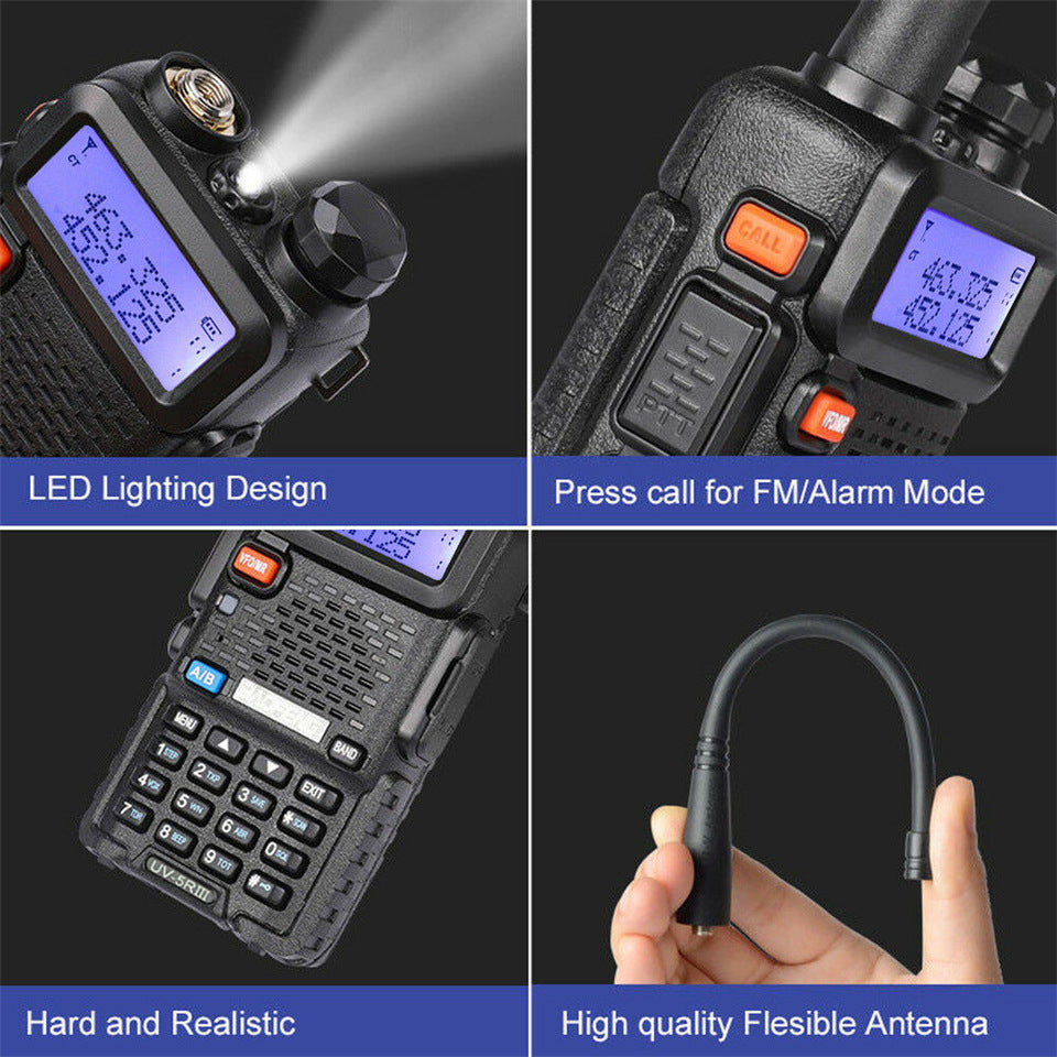 Baofeng Uv-5R Three Segment Walkie Talkie Vhf 220-226Mhz Uhf Frequency Dual Antenna Walkie Talkie Civil Handpiece - lotsofthingshere
