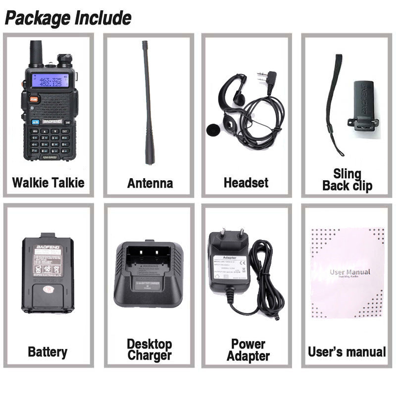 Baofeng Uv-5R Three Segment Walkie Talkie Vhf 220-226Mhz Uhf Frequency Dual Antenna Walkie Talkie Civil Handpiece - lotsofthingshere