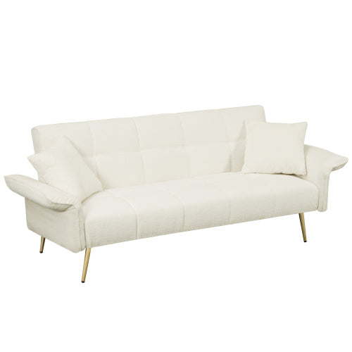 70.1 Inches Futon Sofa Bed, Convertible Double Sofa Bed With Folding Armrests For Living Rooms And Small Spaces - lotsofthingshere