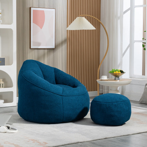 Bedding Bean Bag Sofa Chair High Pressure Foam Bean Bag Chair Material With Padded Foam Padding Compressed Bean Bag With Footrest - lotsofthingshere