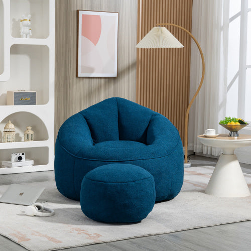 Bedding Bean Bag Sofa Chair High Pressure Foam Bean Bag Chair Material With Padded Foam Padding Compressed Bean Bag With Footrest - lotsofthingshere