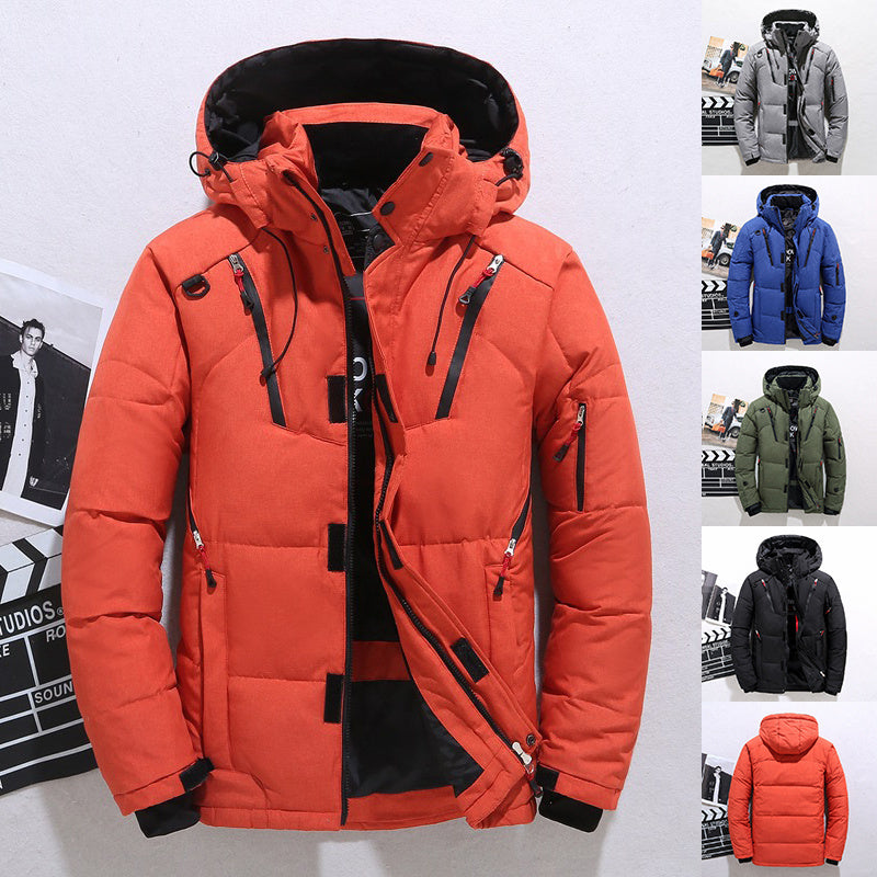 Outdoor Windproof Hooded Jacket Leisure Sports Coat With Pockets Warm Mens Clothing - lotsofthingshere
