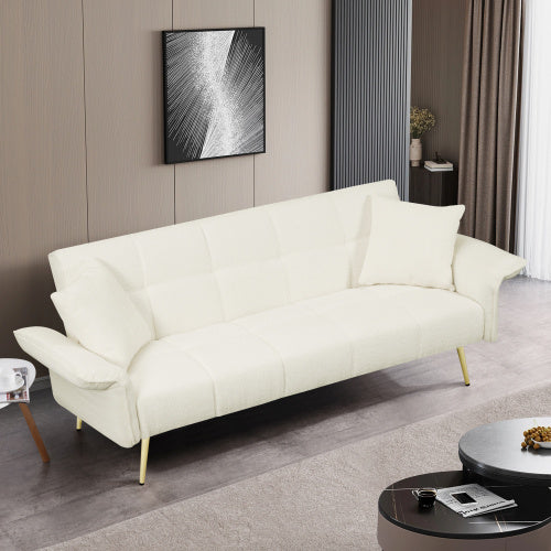 70.1 Inches Futon Sofa Bed, Convertible Double Sofa Bed With Folding Armrests For Living Rooms And Small Spaces - lotsofthingshere
