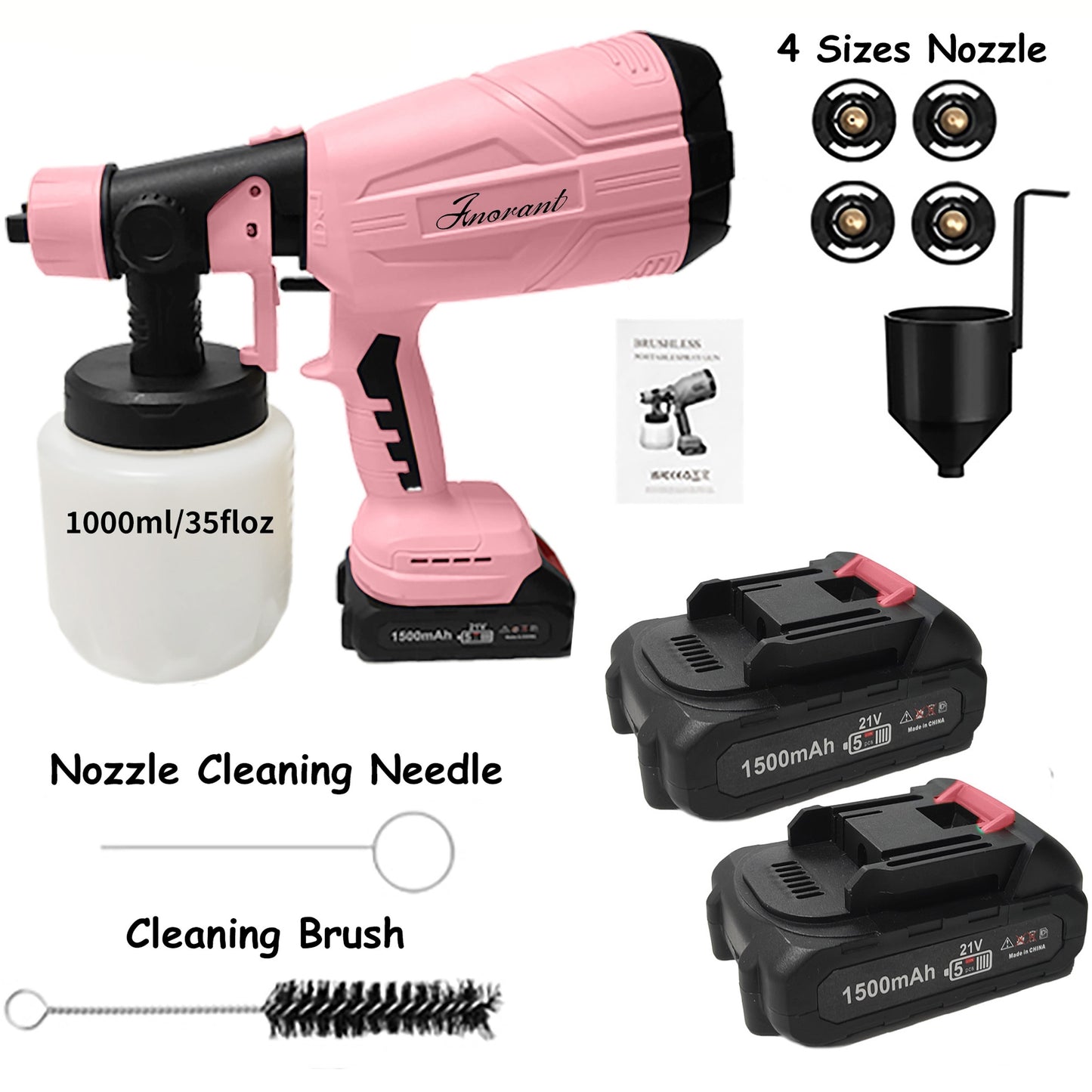 Paint Sprayer 200W High Power Electric Spray Paint With Adjustable Spray Width Knob 4 Nozzles,Easy To Clean For Paint Sprayer For Furniture Garder Chairs Fence Walls Door Etc