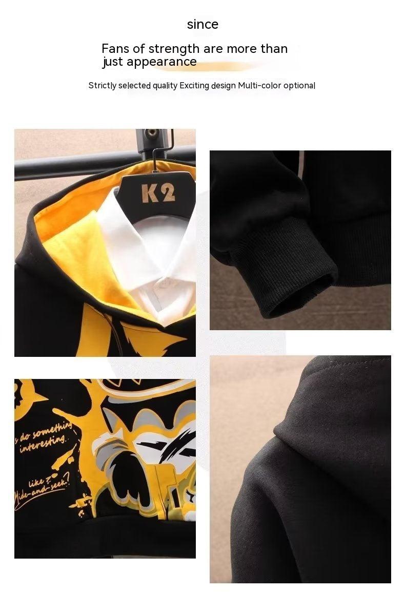 Anime Fleece-lined Thickened Hooded Sweatshirt - lotsofthingshere