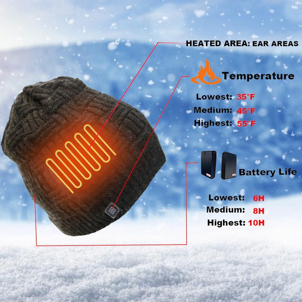 Unisex Fleece Hat Winter Warm Hat USB Rechargeable Electric Heating Hat For Outdoor Climbing Riding Fishing Hiking Accessory - lotsofthingshere