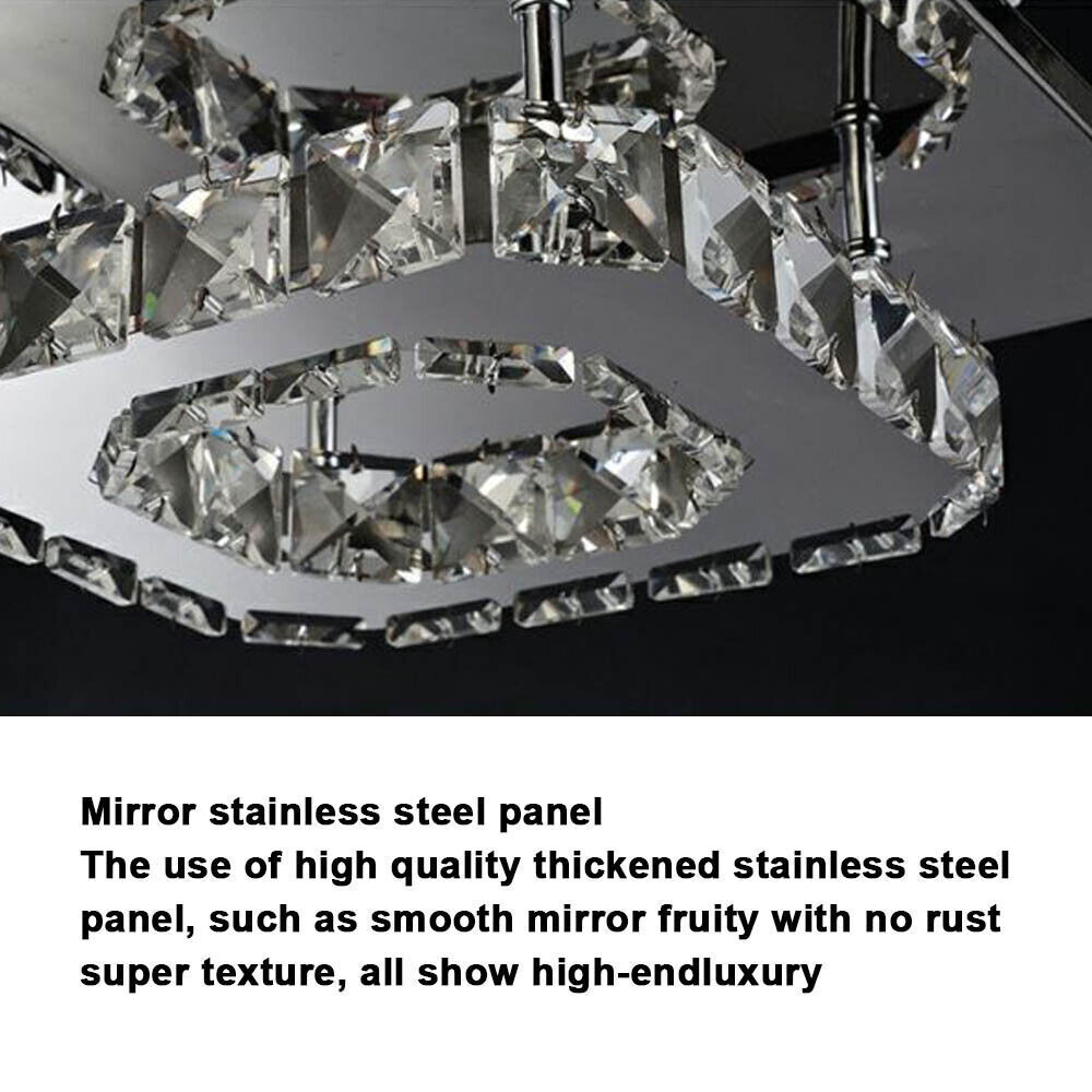 Crystal Ceiling Light LED Lamp Light Room Chandelier Living Pendant LED Square - lotsofthingshere