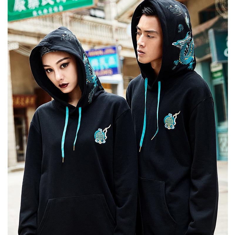 Autumn National Tide Embroidered Hoodie Couple Hooded Sweater - lotsofthingshere