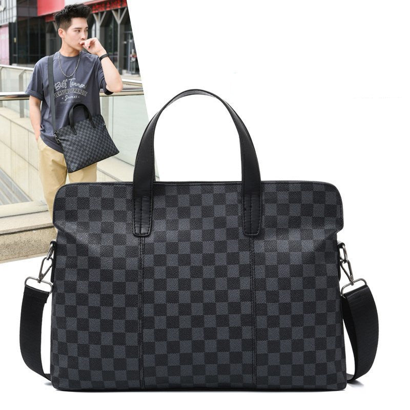 Atmospheric Plaid Business Handbag Horizontal Shoulder Messenger - lotsofthingshere