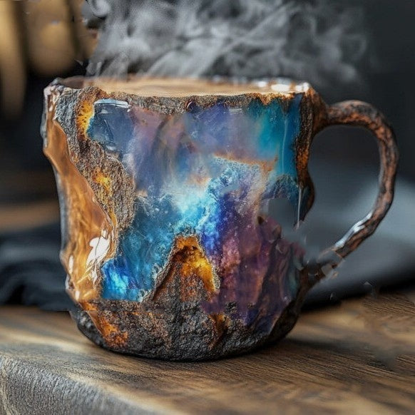 400ml Resin Mineral Crystal Coffee Mugs With Handles Elegant Fake Mineral Crystal Cup For Workplace Home Decor Christmas Gift Kitchen Gadgets - lotsofthingshere