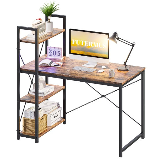 Computer Desk With LED Light, Small Space Desk - lotsofthingshere