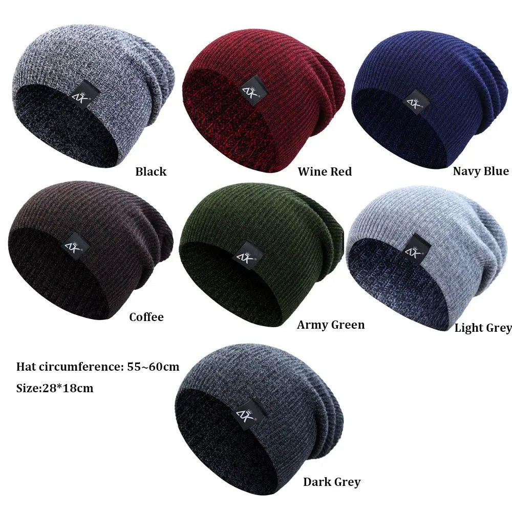 Unisex Fashionable Knitted Beanie, Winter Wool Elastic Hat For Outdoor Cycling, Camping, Travel Winter Beanie Hat Acrylic Knit Hats For Men Women - lotsofthingshere