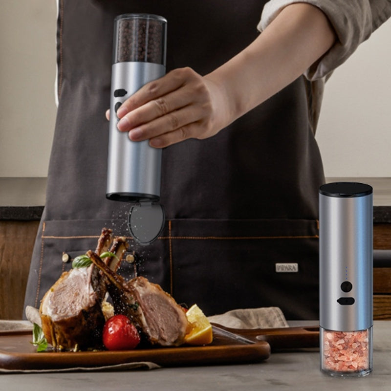 Electric Food Corn Soybean Salt And Pepper Grinder Mill Machine Rechargeable Electric Pepper And Salt Grinder Set With LED Kitchen Gadgets - lotsofthingshere