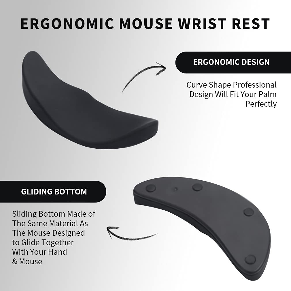 Ergonomic Mouse Wrist Rest Mouse Pads Silicon Gel Non-Slip Streamline Wrist Rest Support Mat Computer Mouse Pad For Office Gaming PC Accessories - lotsofthingshere