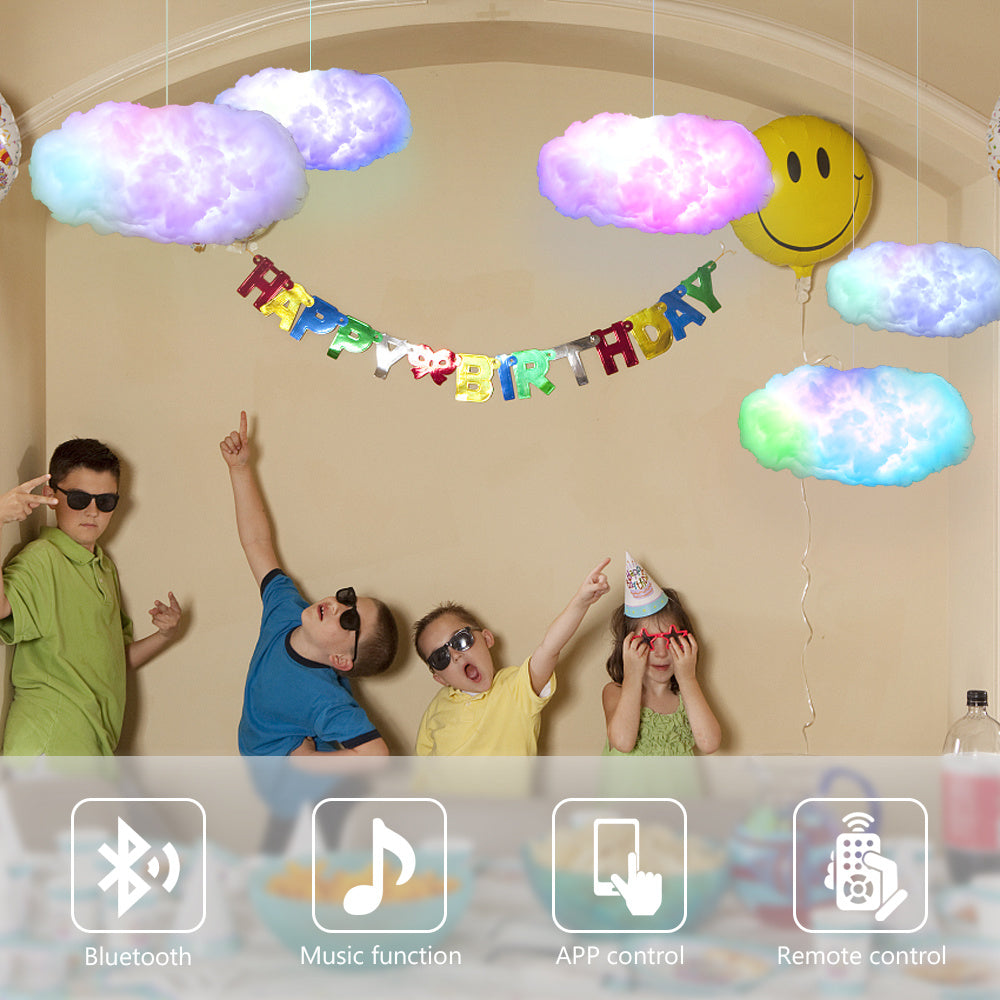USB Cloud Light APP Control Music Synchronization 3D RGBIC Ambient Light Lightning Simulation Clouds Bedroom Room Light - lotsofthingshere
