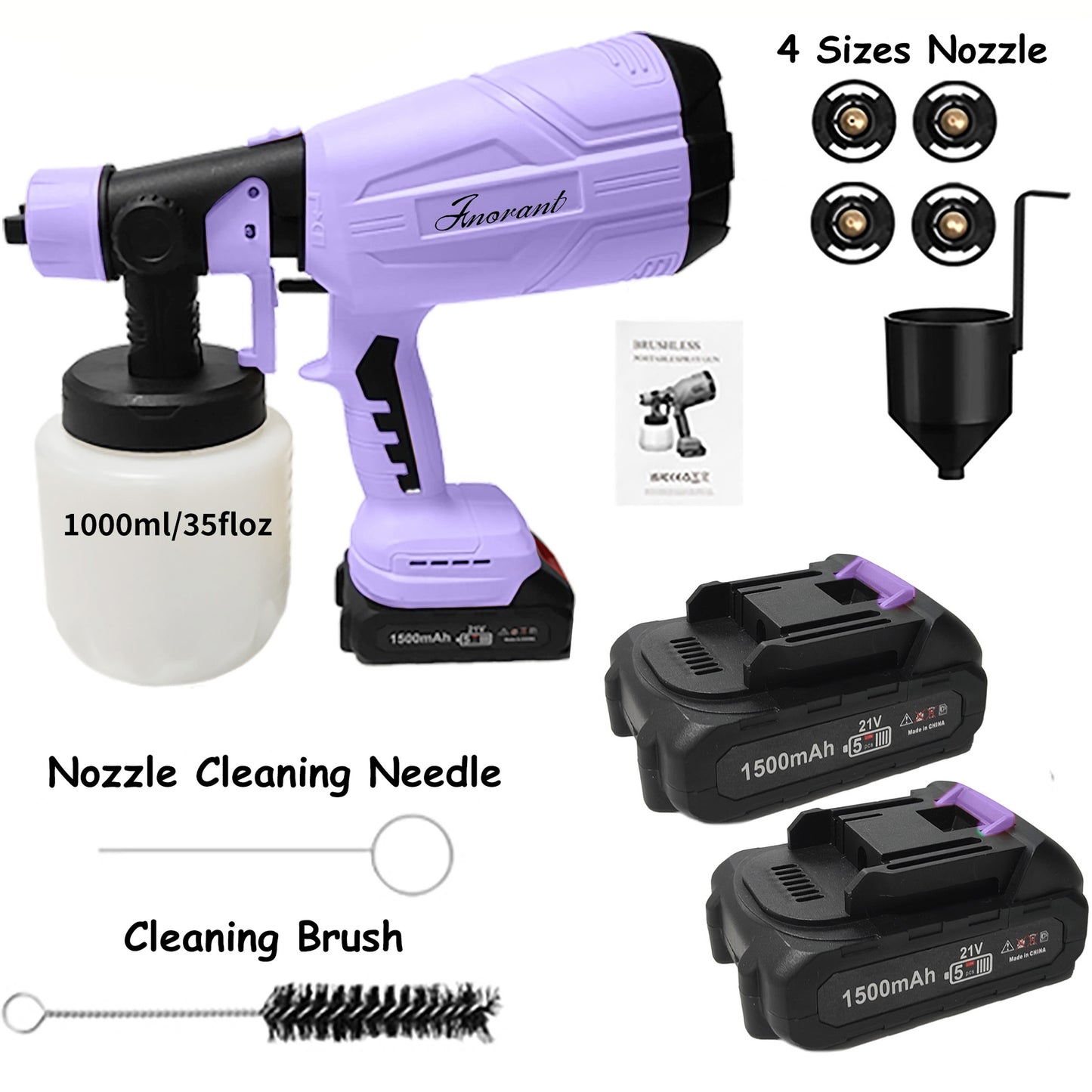Paint Sprayer 200W High Power Electric Spray Paint With Adjustable Spray Width Knob 4 Nozzles,Easy To Clean For Paint Sprayer For Furniture Garder Chairs Fence Walls Door Etc