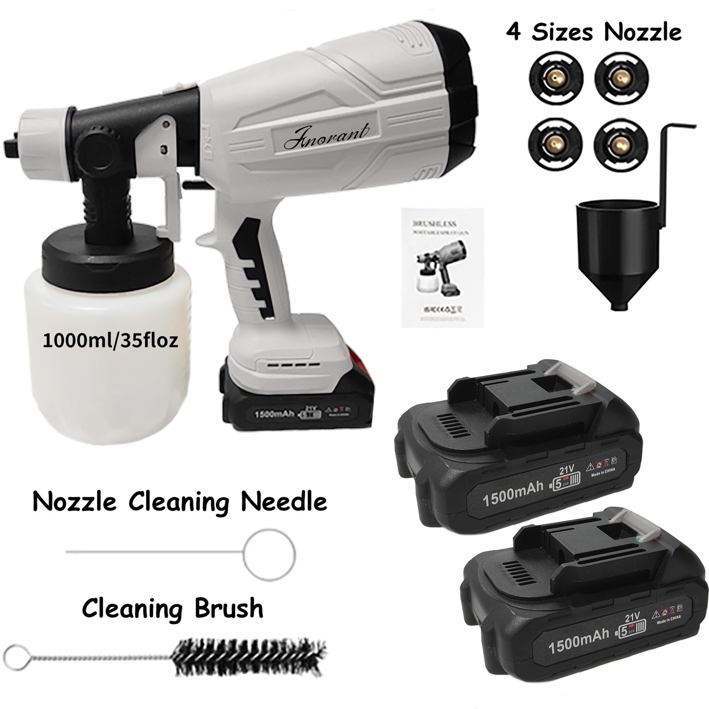 Paint Sprayer 200W High Power Electric Spray Paint With Adjustable Spray Width Knob 4 Nozzles,Easy To Clean For Paint Sprayer For Furniture Garder Chairs Fence Walls Door Etc
