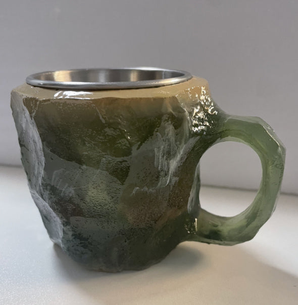 400ml Resin Mineral Crystal Coffee Mugs With Handles Elegant Fake Mineral Crystal Cup For Workplace Home Decor Christmas Gift Kitchen Gadgets - lotsofthingshere