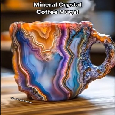 400ml Resin Mineral Crystal Coffee Mugs With Handles Elegant Fake Mineral Crystal Cup For Workplace Home Decor Christmas Gift Kitchen Gadgets - lotsofthingshere