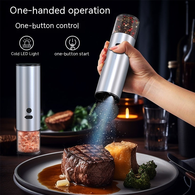 Electric Food Corn Soybean Salt And Pepper Grinder Mill Machine Rechargeable Electric Pepper And Salt Grinder Set With LED Kitchen Gadgets - lotsofthingshere