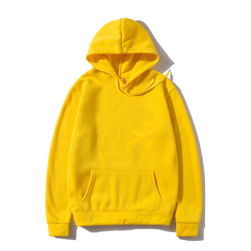 Cotton Fleece Solid Color Hoodie Sweatshirt - lotsofthingshere