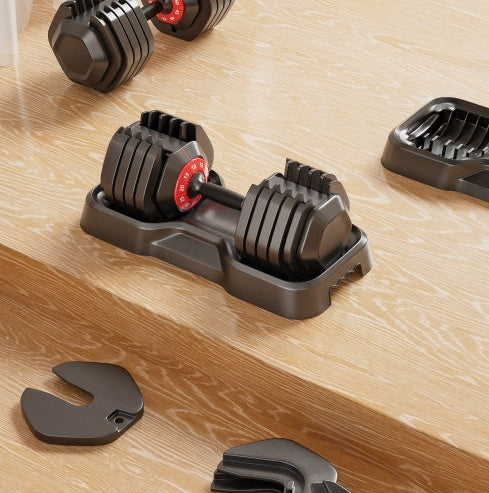 Adjustable Dumbbell Set, 10 In 1 Free Dumbbell For Men And Women, Black Dumbbell For Home Gym, Full Body Workout Fitness, Fast Adjust By Turning Handle 10 Gears55 LB - lotsofthingshere