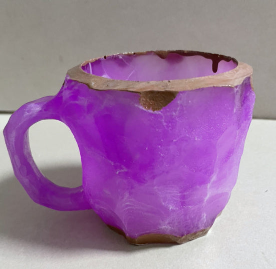 400ml Resin Mineral Crystal Coffee Mugs With Handles Elegant Fake Mineral Crystal Cup For Workplace Home Decor Christmas Gift Kitchen Gadgets - lotsofthingshere