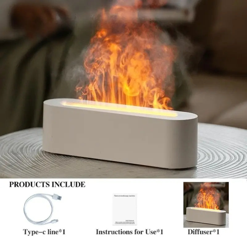 Flame Aroma Diffuser Air Humidifier Ultrasonic Cool Mist Maker Fogger Led Essential Oil Lamp Realistic Fire Difusor - lotsofthingshere