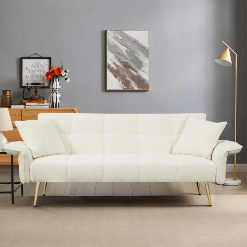 70.1 Inches Futon Sofa Bed, Convertible Double Sofa Bed With Folding Armrests For Living Rooms And Small Spaces - lotsofthingshere