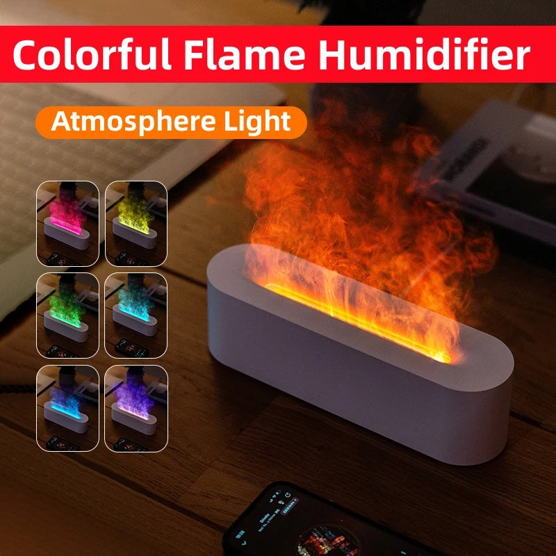 Flame Aroma Diffuser Air Humidifier Ultrasonic Cool Mist Maker Fogger Led Essential Oil Lamp Realistic Fire Difusor - lotsofthingshere