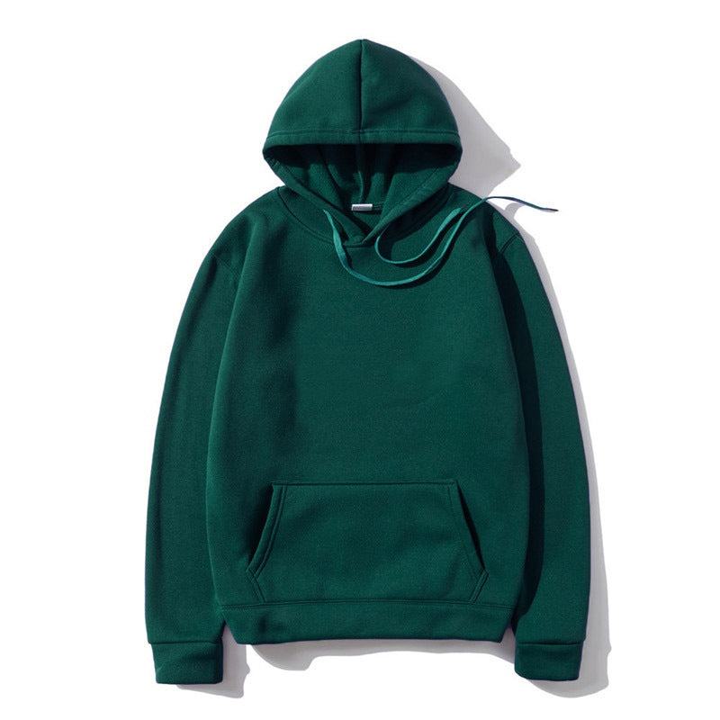 Cotton Fleece Solid Color Hoodie Sweatshirt - lotsofthingshere