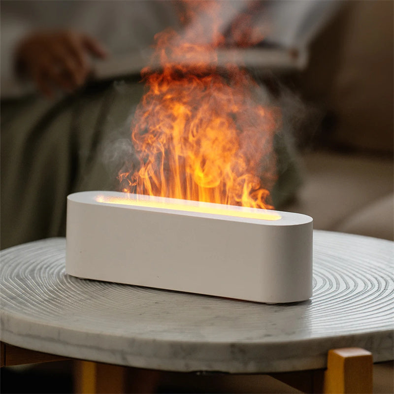Flame Aroma Diffuser Air Humidifier Ultrasonic Cool Mist Maker Fogger Led Essential Oil Lamp Realistic Fire Difusor - lotsofthingshere