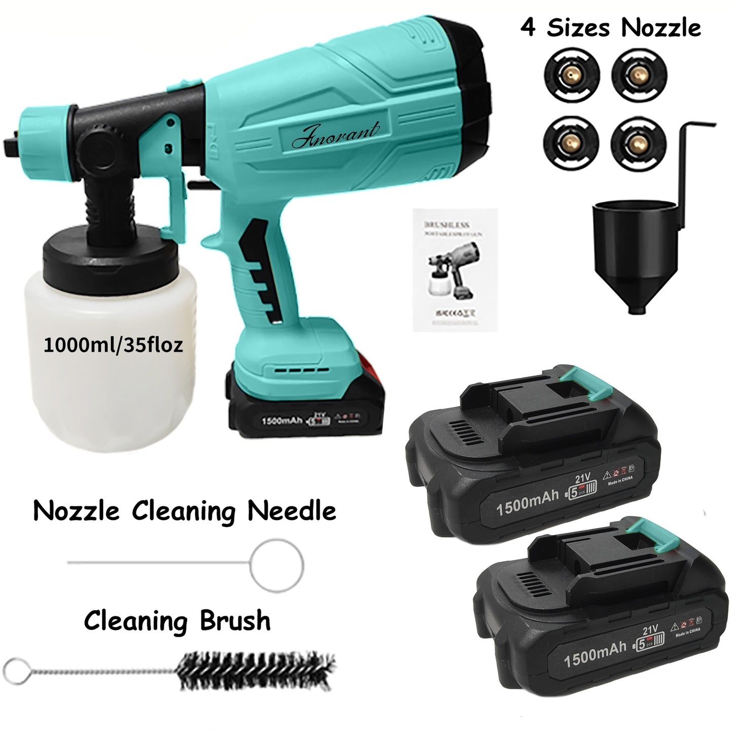 Paint Sprayer 200W High Power Electric Spray Paint With Adjustable Spray Width Knob 4 Nozzles,Easy To Clean For Paint Sprayer For Furniture Garder Chairs Fence Walls Door Etc