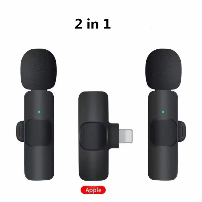 Wireless Lavalier Microphone Portable Audio Video Recording Mini Mic For I Phone Android Long Battery Life Live Broadcast Gaming - lotsofthingshere