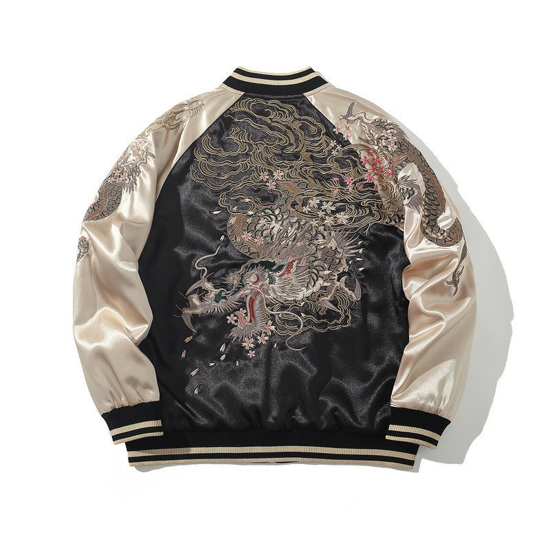 Embroidered Men's Four Sacred Beasts Dragon Embroidered Cotton-padded Jacket - lotsofthingshere