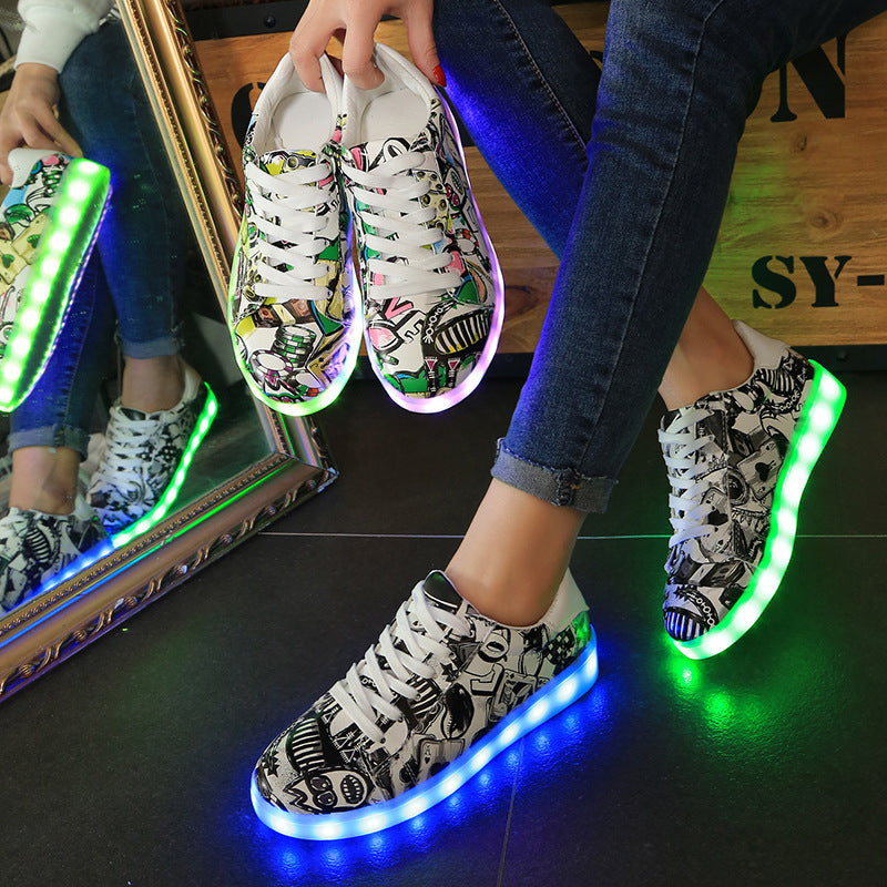 Spring And Autumn Colorful Luminous Shoes Flashing Light