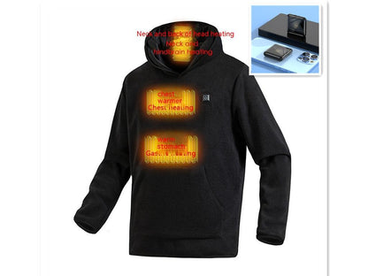 Smart Heating Coral Fleece Hood Sweater - lotsofthingshere