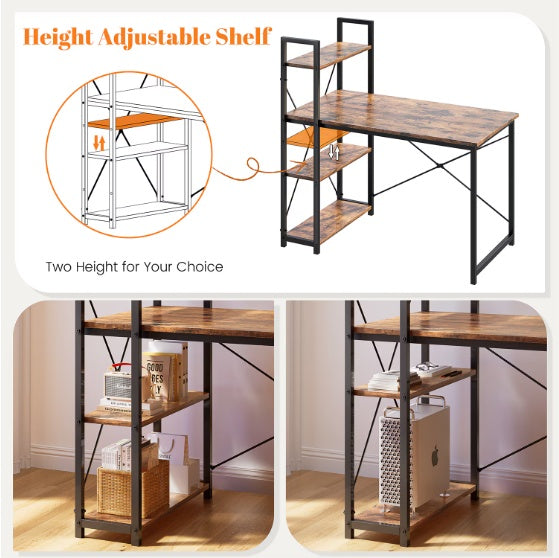 Computer Desk With LED Light, Small Space Desk - lotsofthingshere