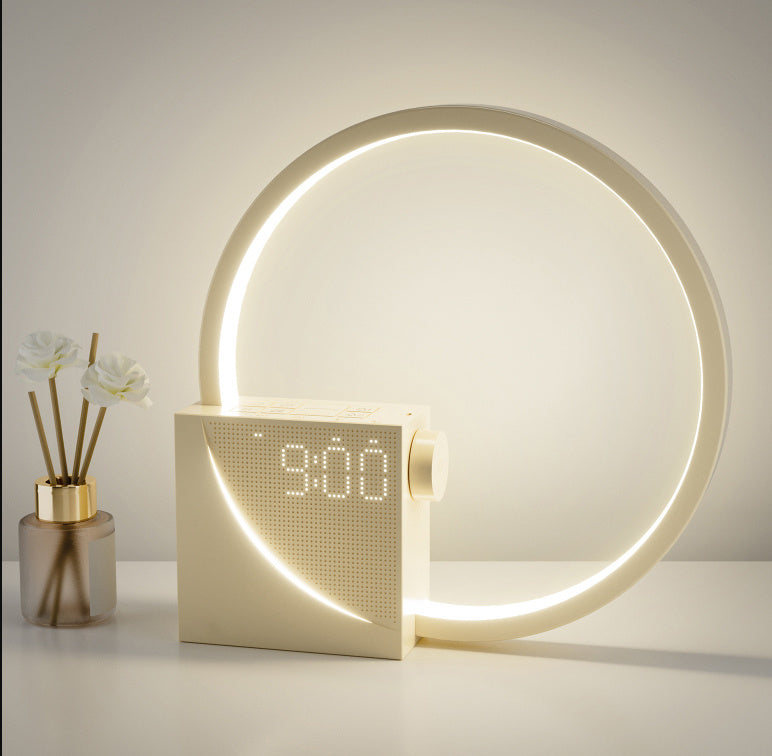 Colorful Atmosphere Moon Light Clock Wake Up Light Breathing Light Three Level Dimming Clock Dual Alarm Clock Timing White Noise - lotsofthingshere