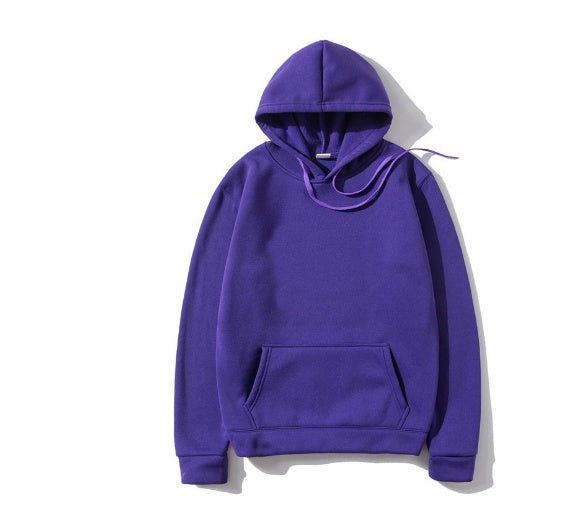 Cotton Fleece Solid Color Hoodie Sweatshirt - lotsofthingshere