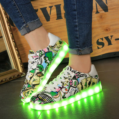 Spring And Autumn Colorful Luminous Shoes Flashing Light