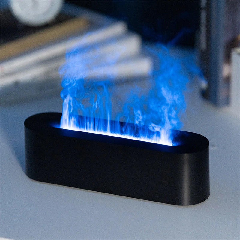 Flame Aroma Diffuser Air Humidifier Ultrasonic Cool Mist Maker Fogger Led Essential Oil Lamp Realistic Fire Difusor - lotsofthingshere