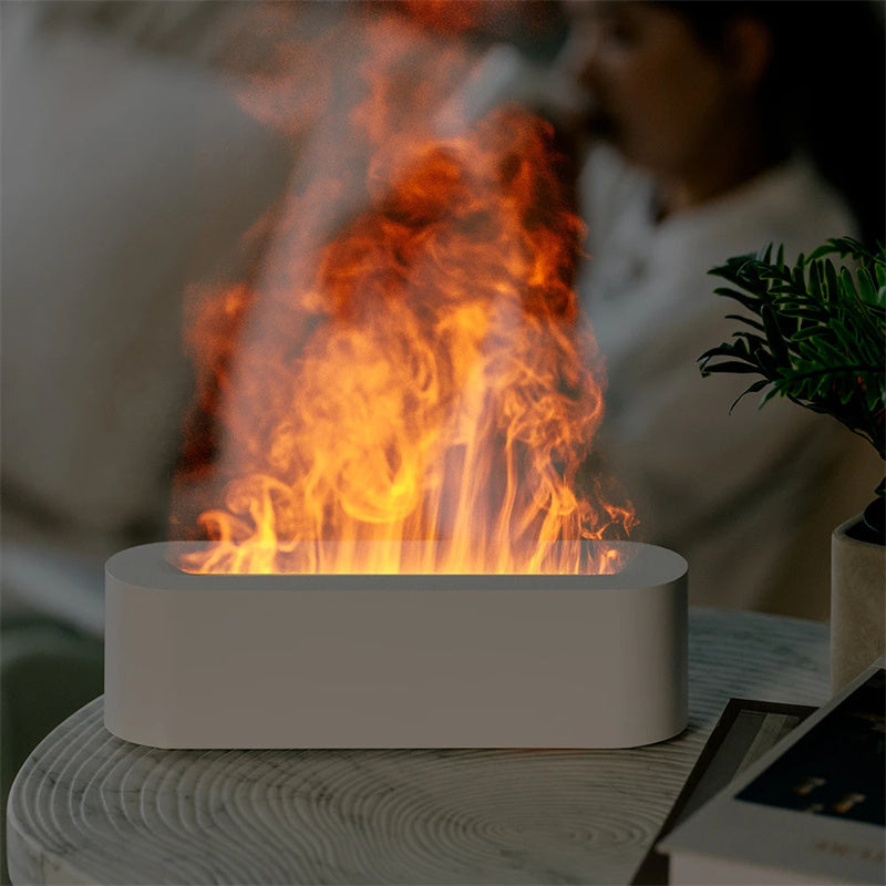 Flame Aroma Diffuser Air Humidifier Ultrasonic Cool Mist Maker Fogger Led Essential Oil Lamp Realistic Fire Difusor - lotsofthingshere