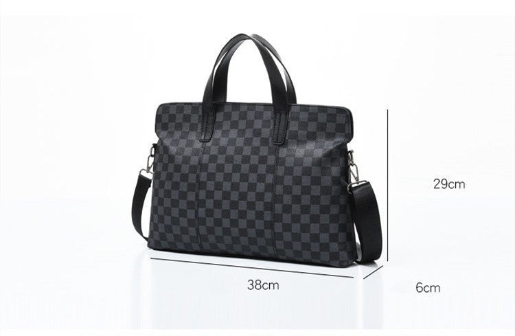 Atmospheric Plaid Business Handbag Horizontal Shoulder Messenger - lotsofthingshere