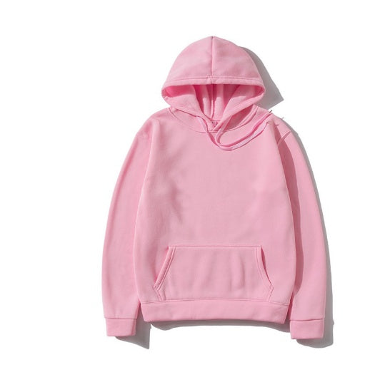 Cotton Fleece Solid Color Hoodie Sweatshirt - lotsofthingshere