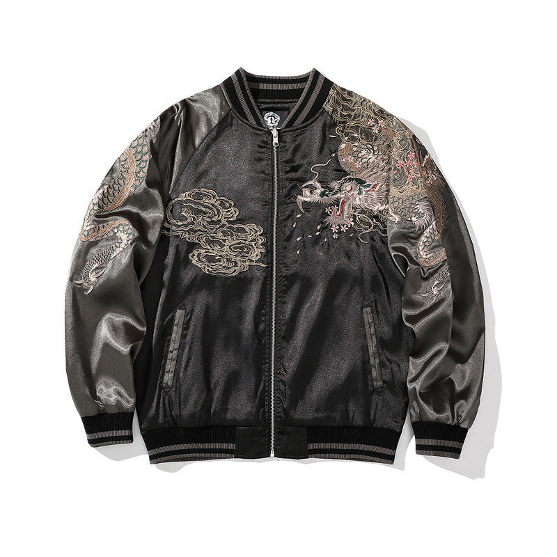 Embroidered Men's Four Sacred Beasts Dragon Embroidered Cotton-padded Jacket - lotsofthingshere
