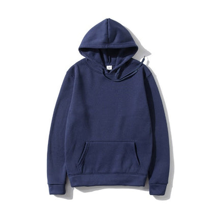 Cotton Fleece Solid Color Hoodie Sweatshirt