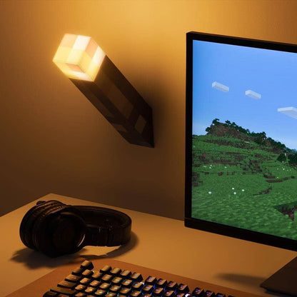 Minecraft Game Torch Lamp Led Night Light Home Decors USB Rechargeable Kids Gift